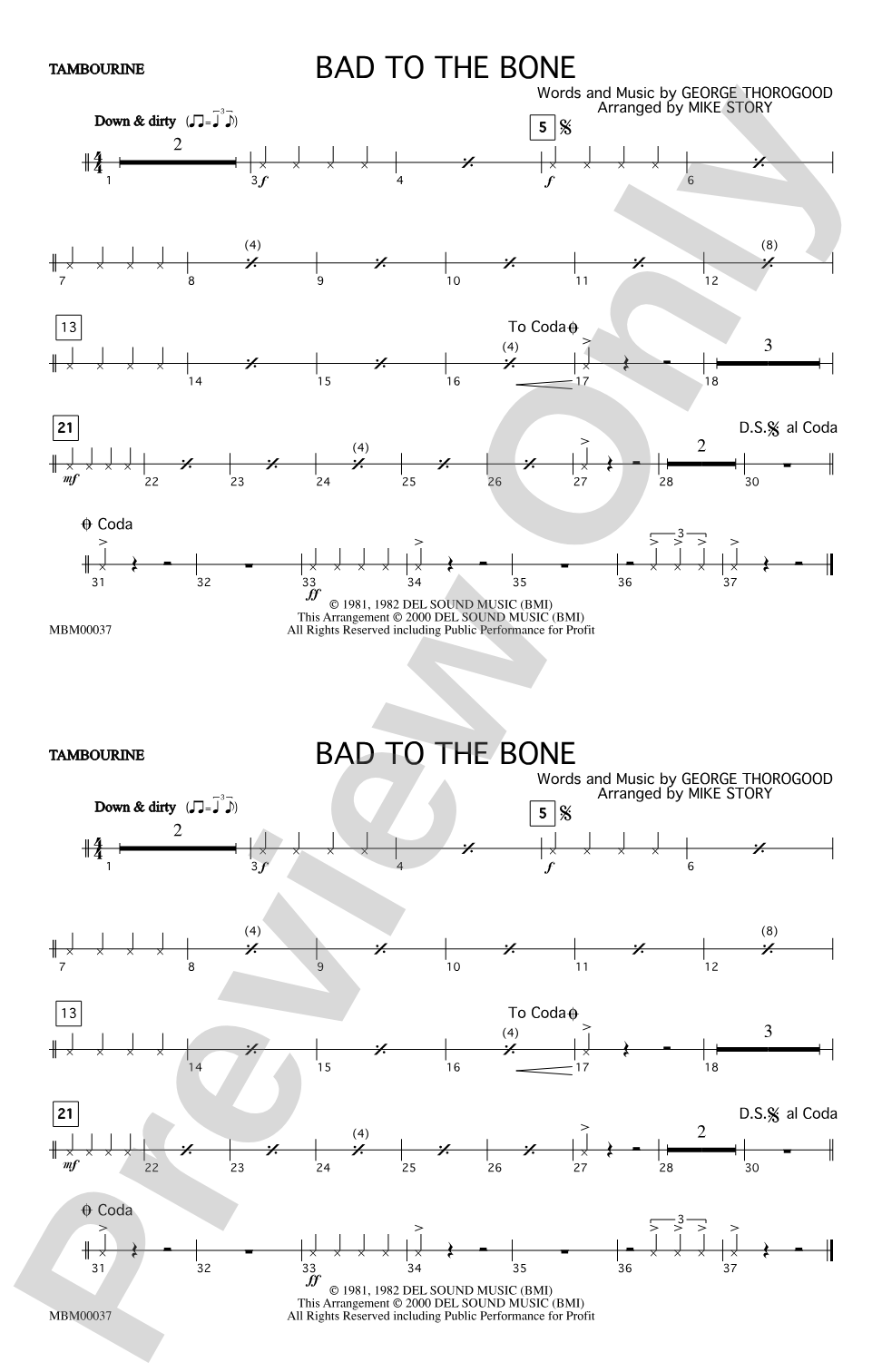 Bad to the Bone: Tambourine