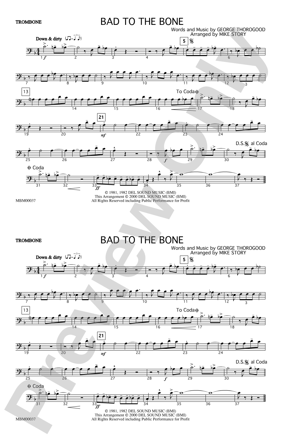 Bad to the Bone: 1st Trombone