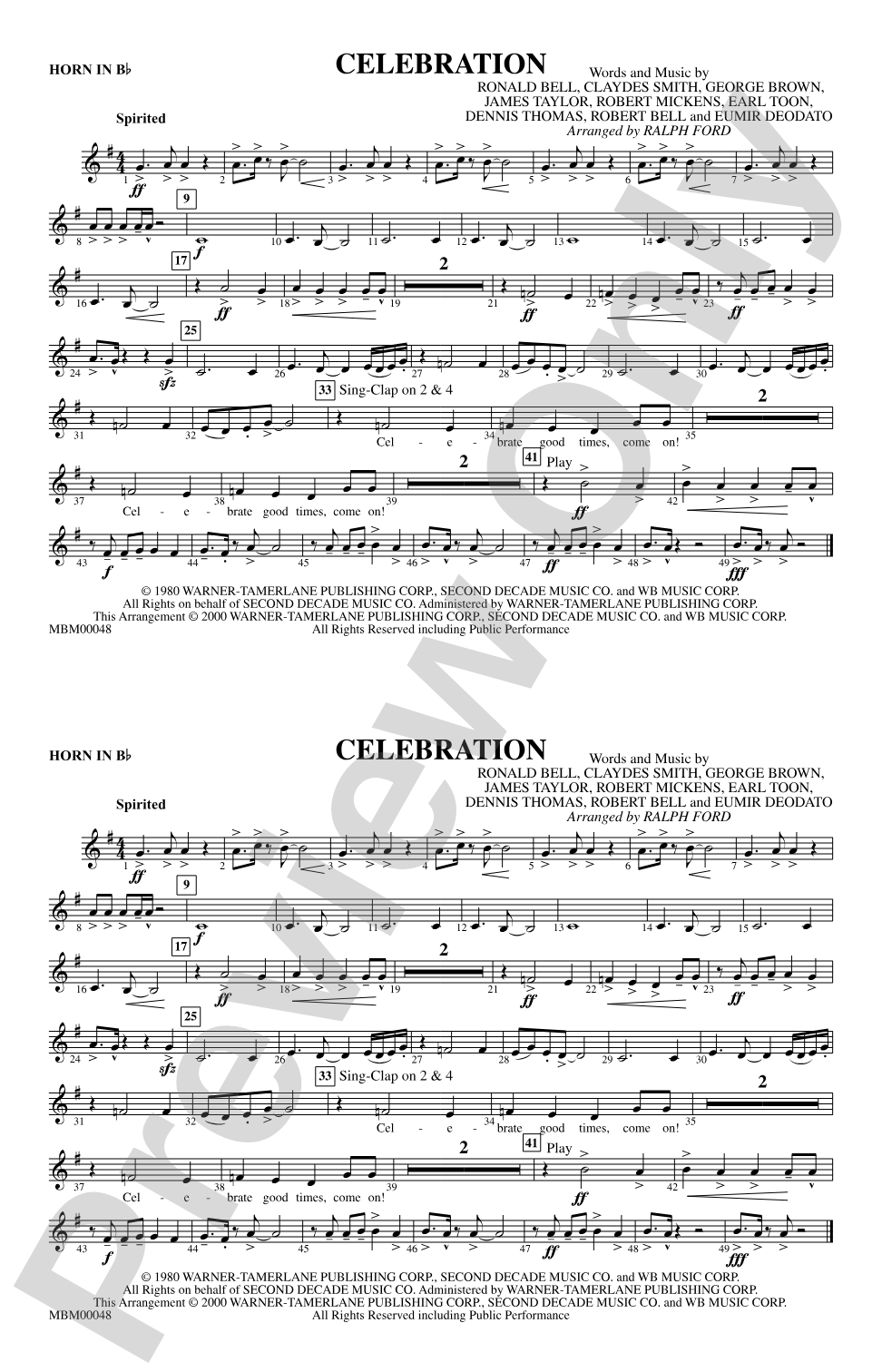Celebration: Horn in B flat