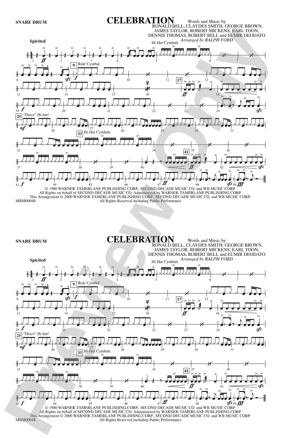 Celebration: Snare Drum