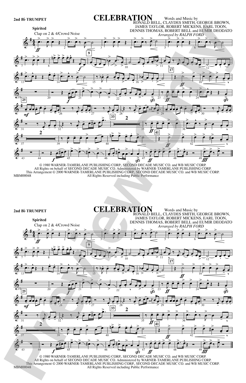 Celebration: 2nd B-flat Trumpet