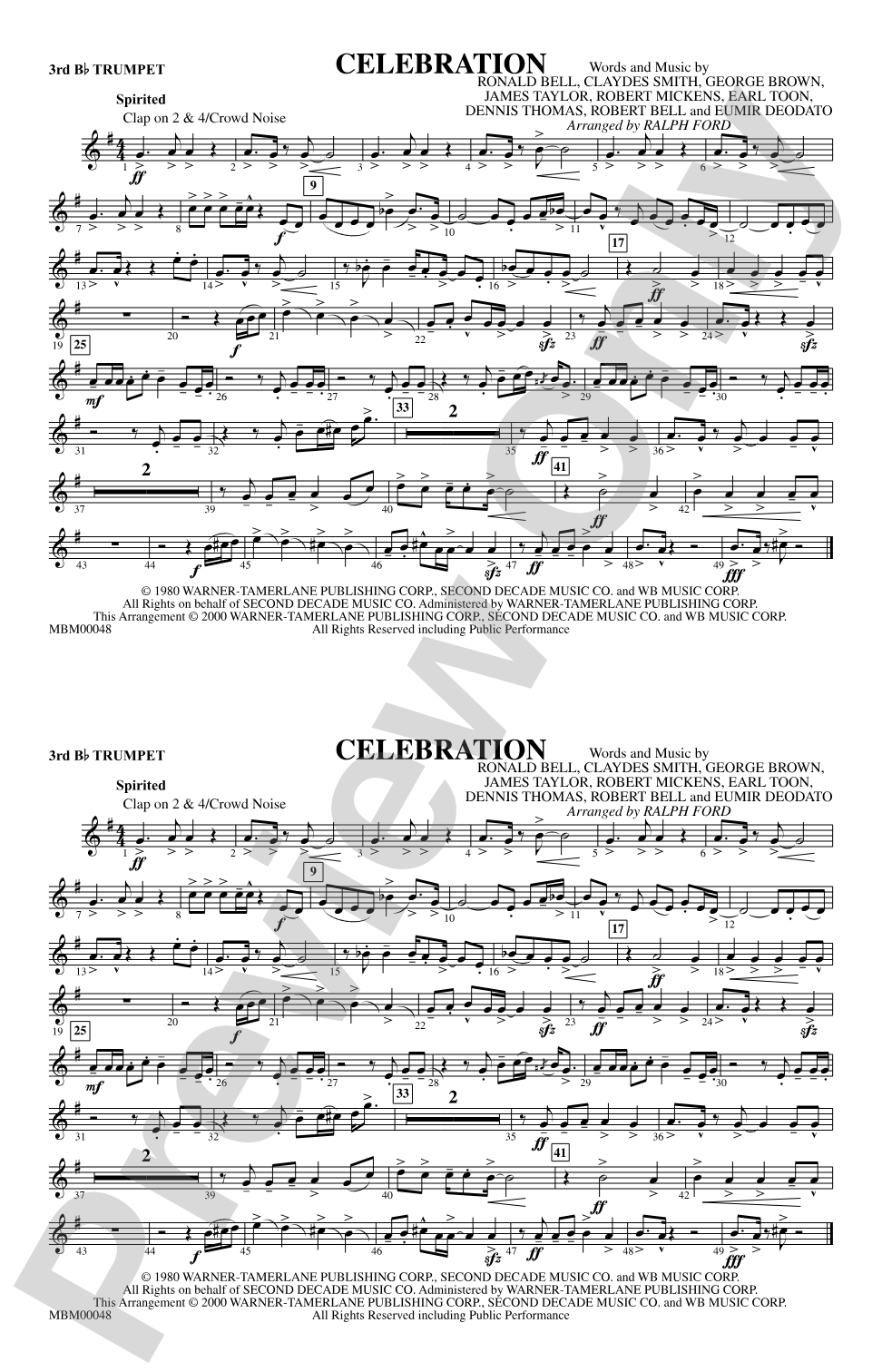 Celebration: 3rd B-flat Trumpet