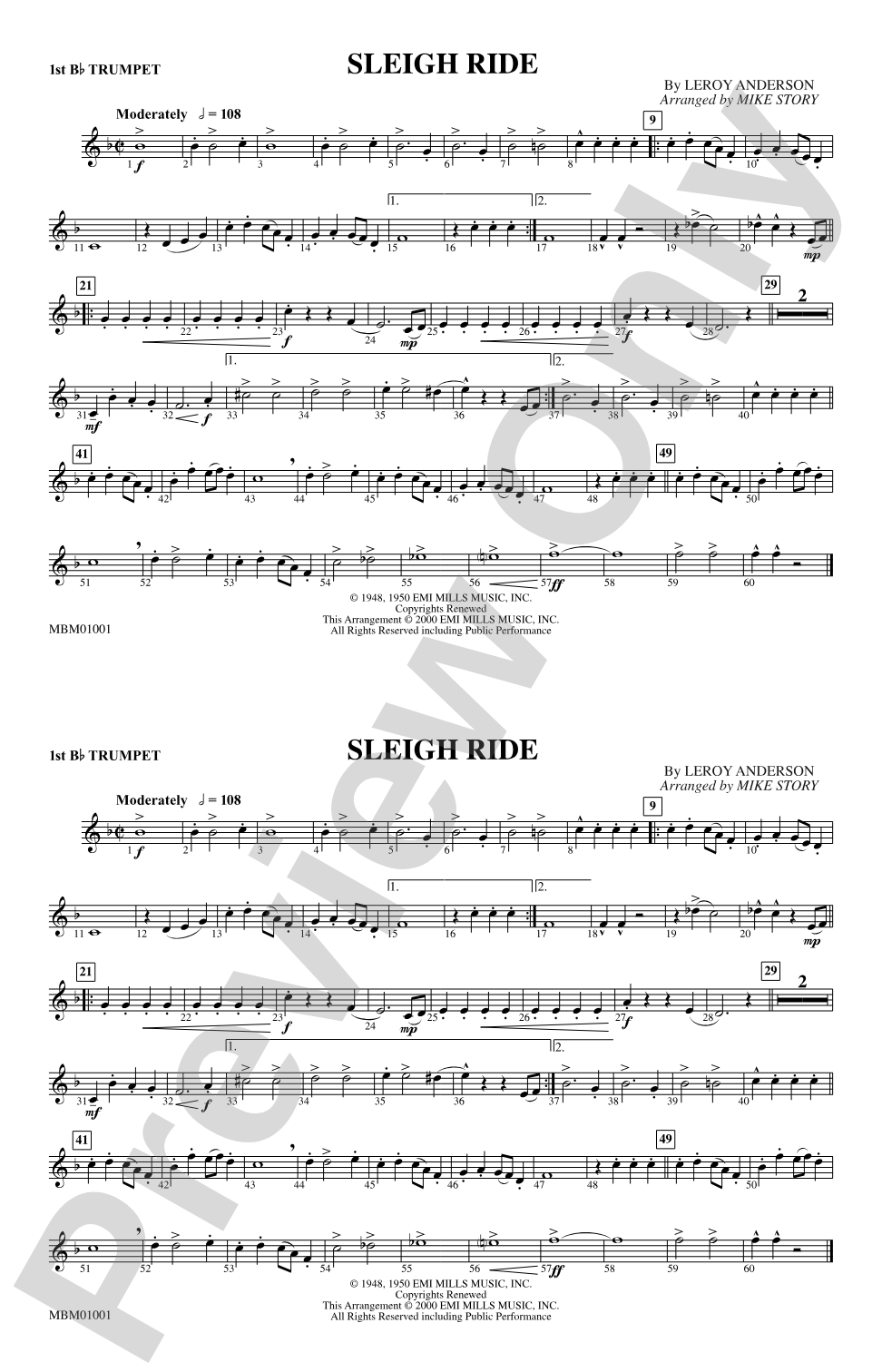 Sleigh Ride: 1st B-flat Trumpet