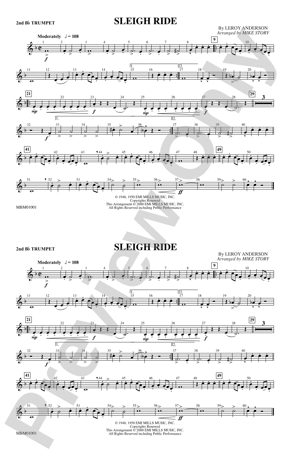 Sleigh Ride: 2nd B-flat Trumpet