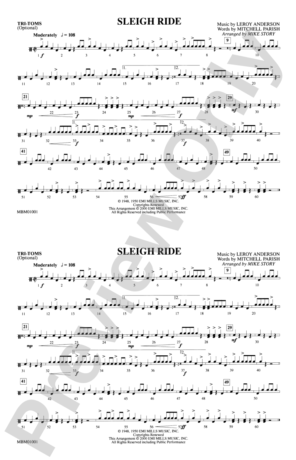 Sleigh Ride: Tom-Toms