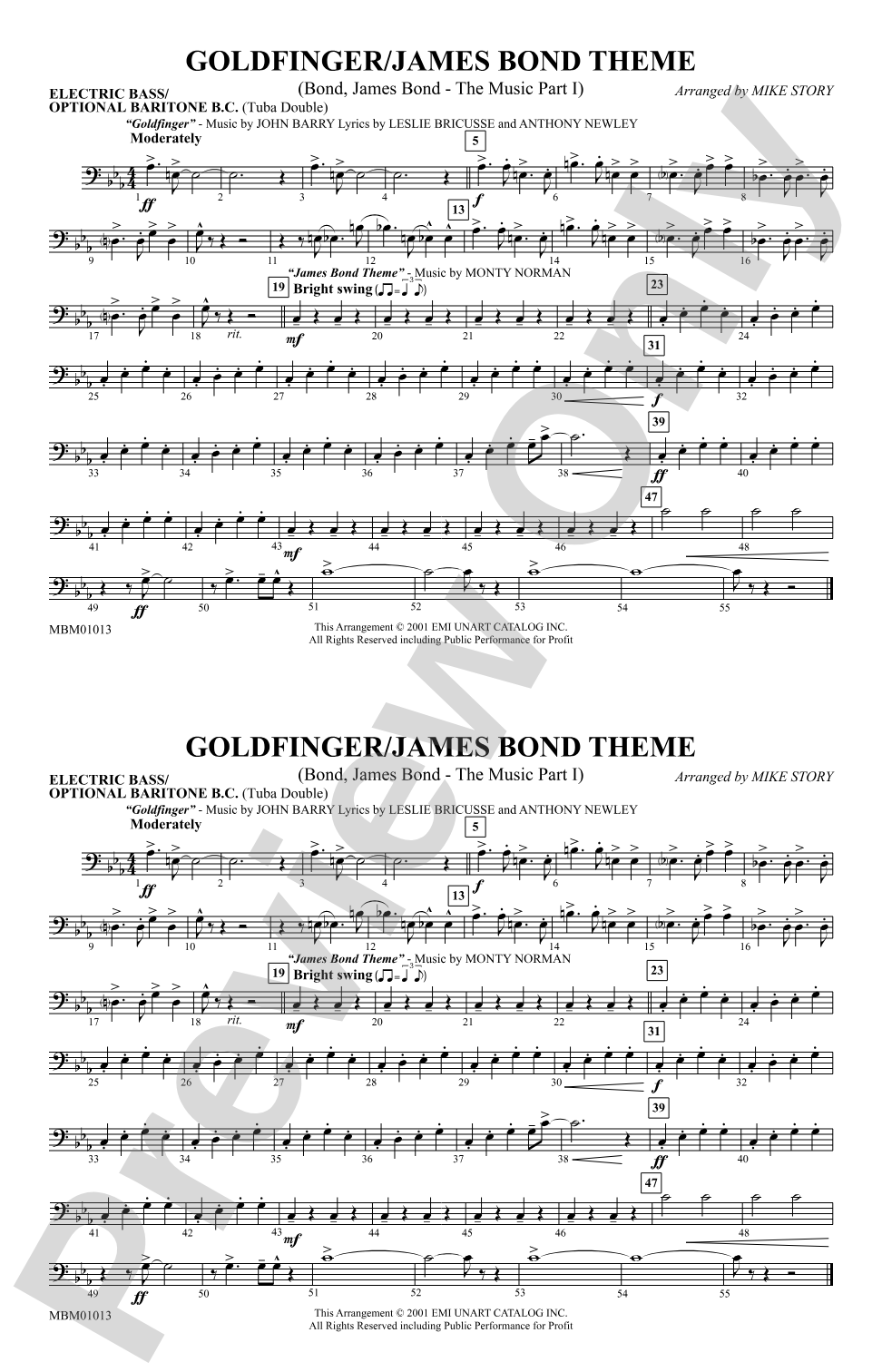 Goldfinger / James Bond Theme: Electric Bass