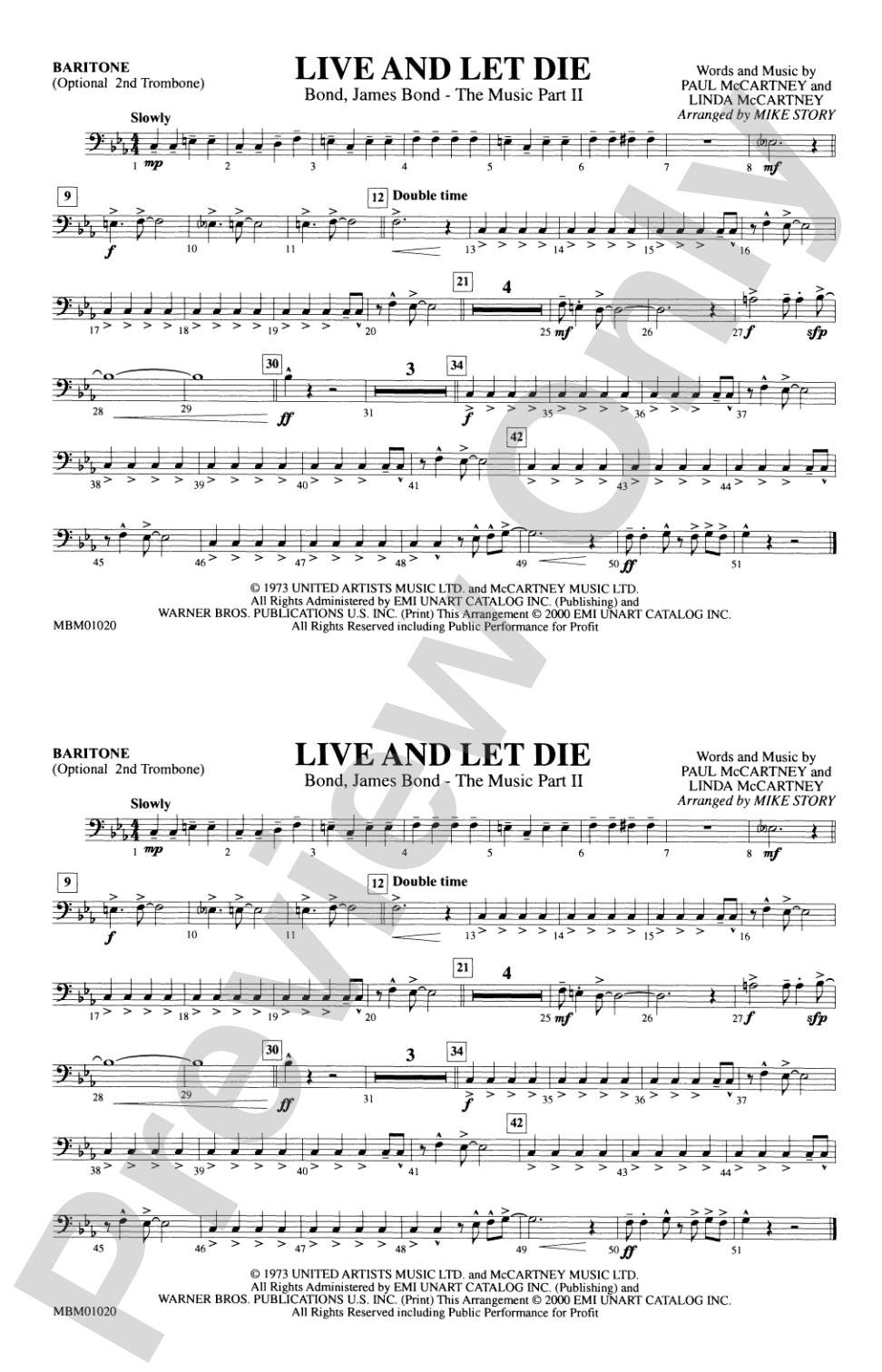 Live and Let Die: Baritone B.C.