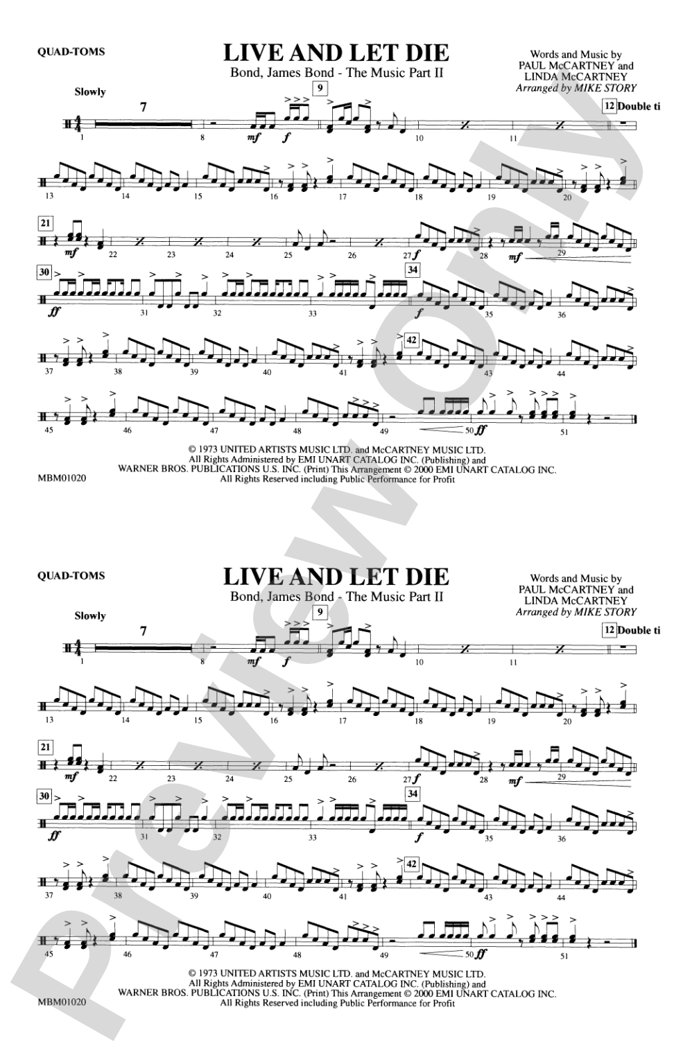 Live and Let Die: Quad-Toms