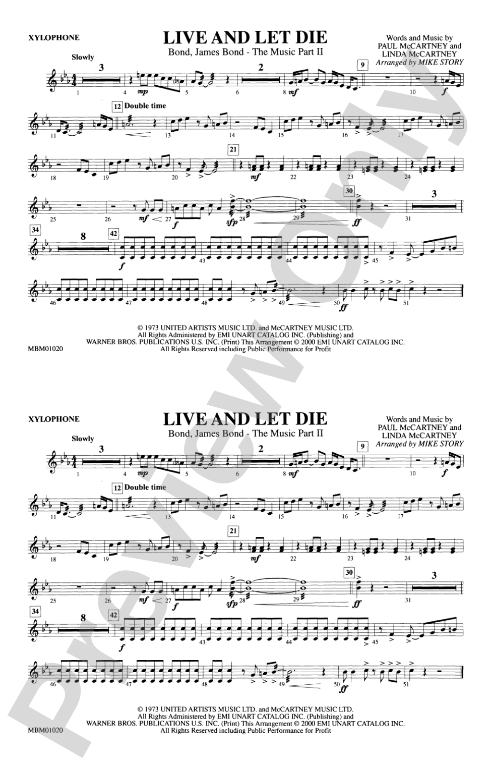 Live and Let Die: Xylophone