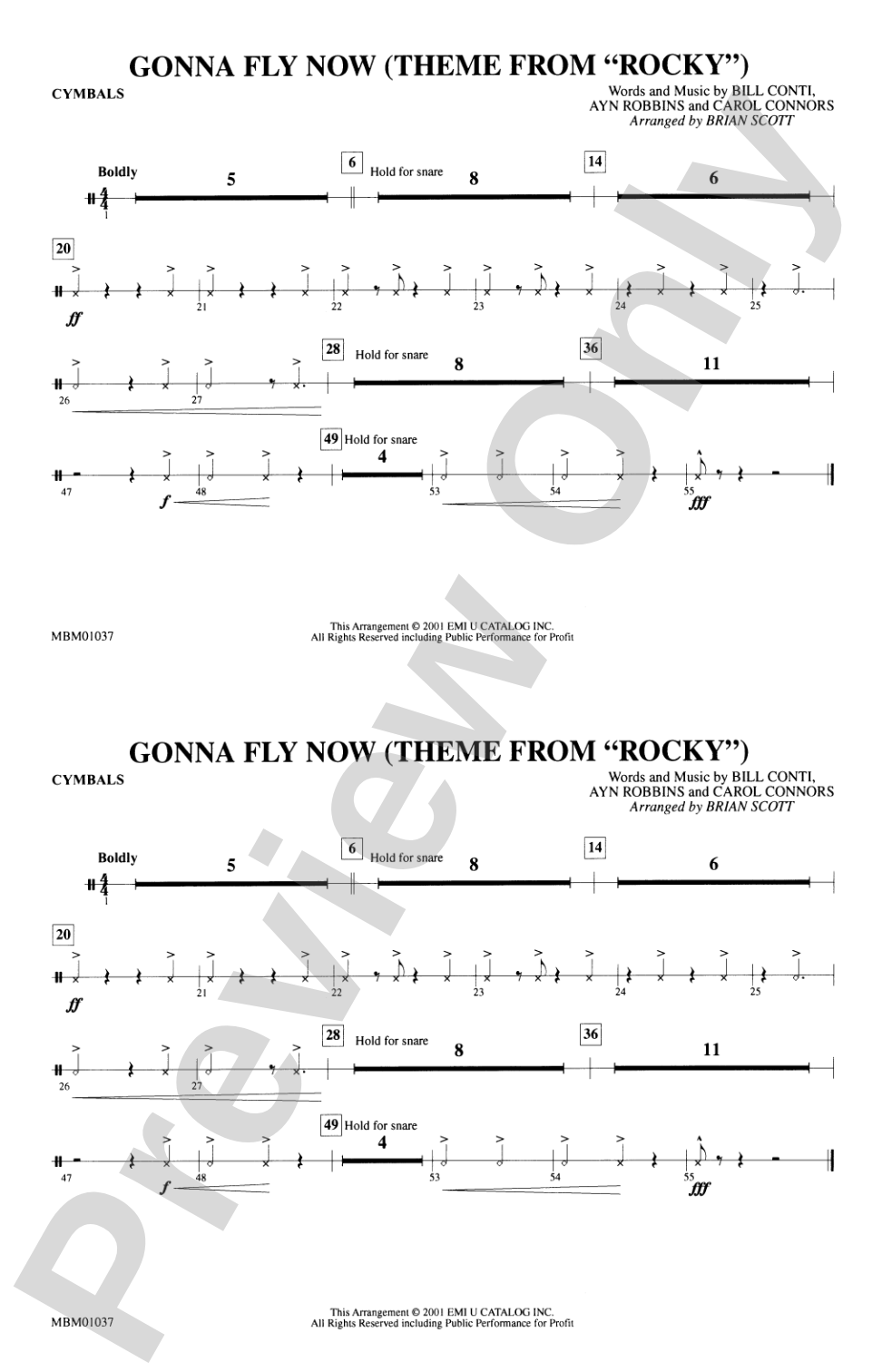 Gonna Fly Now (Theme from Rocky): Cymbals