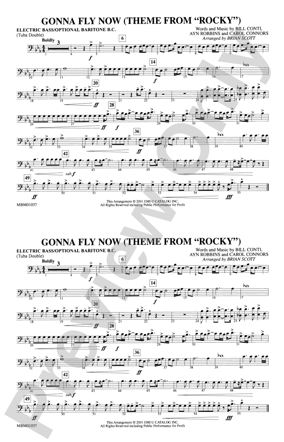 Gonna Fly Now (Theme from Rocky): Electric Bass