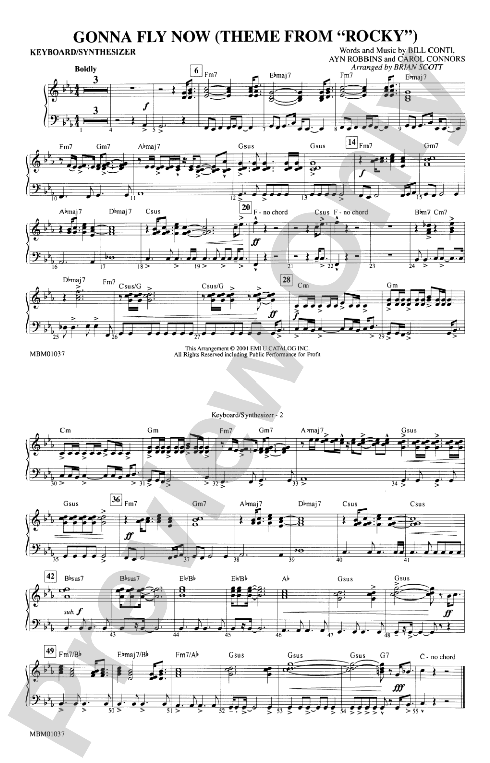 Gonna Fly Now (Theme from Rocky): Keyboard/Synthesizer