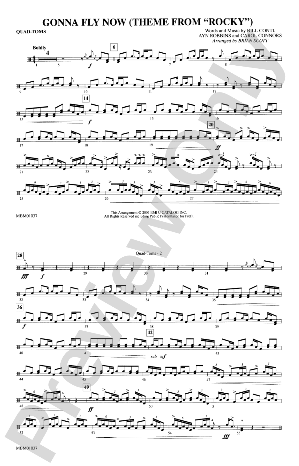 Gonna Fly Now (Theme from Rocky): Quad-Toms