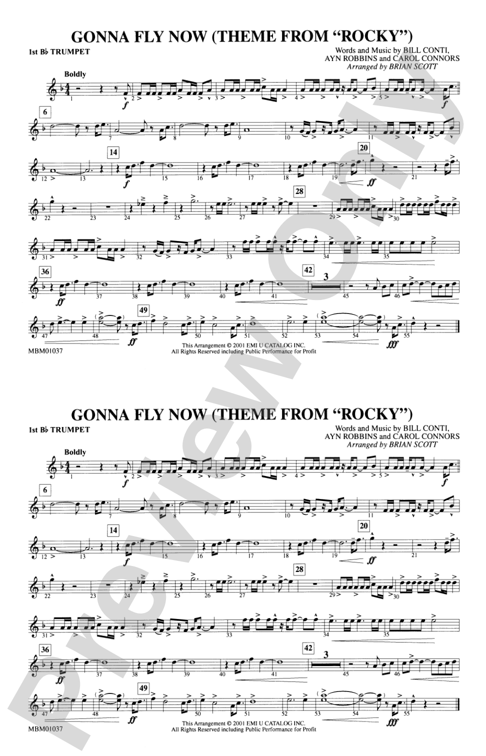 Gonna Fly Now (Theme from Rocky): 1st B-flat Trumpet