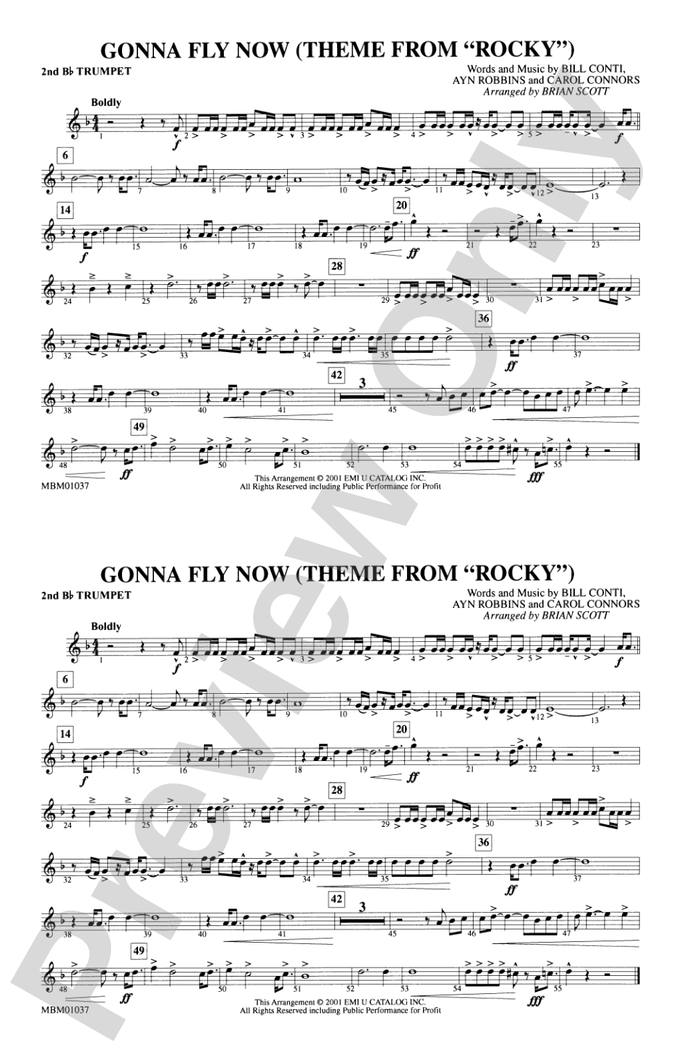 Gonna Fly Now (Theme from Rocky): 2nd B-flat Trumpet