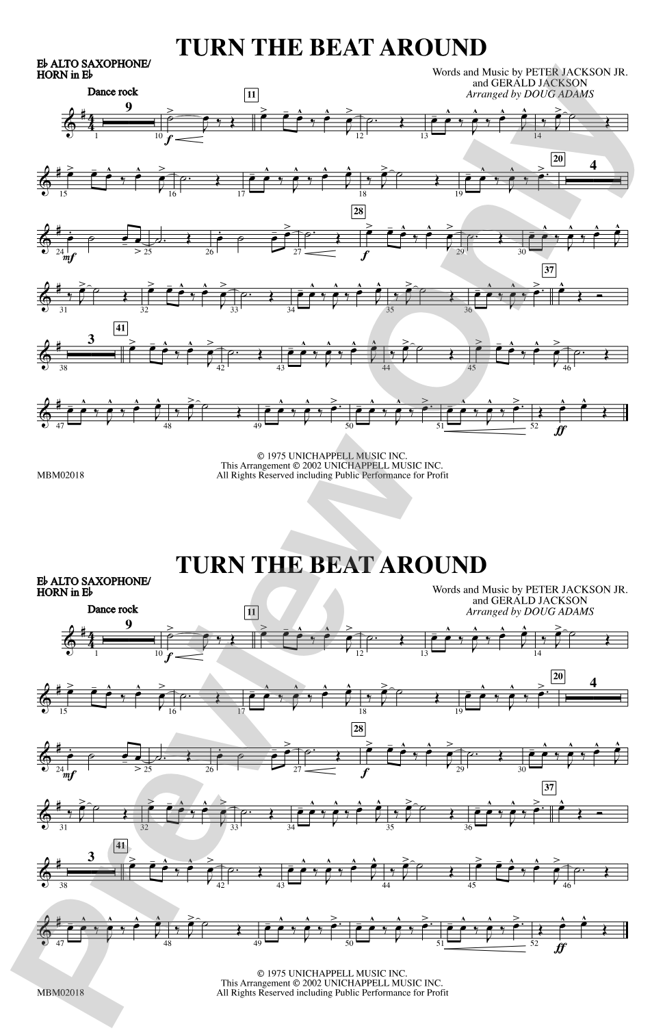 Turn the Beat Around: E-flat Alto Saxophone