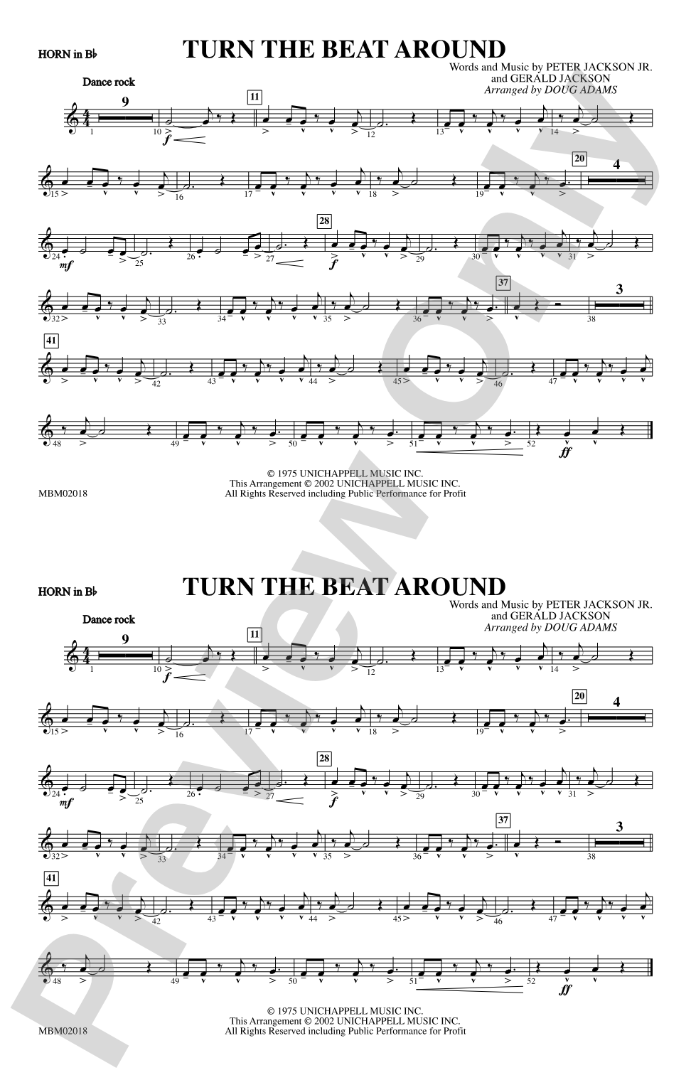 Turn the Beat Around: Horn in B flat