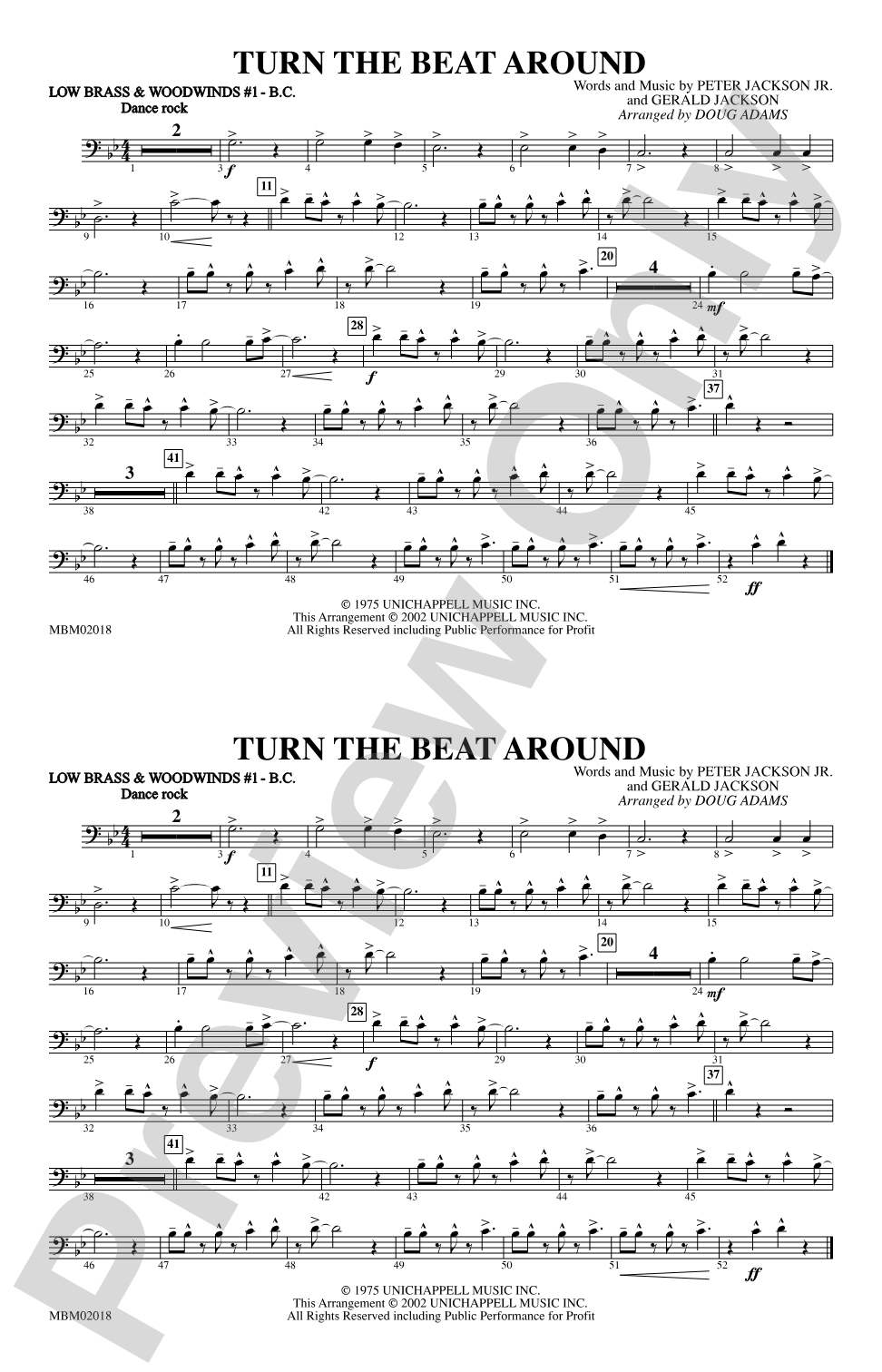 Turn the Beat Around: Low Brass & Woodwinds #1 - Bass Clef