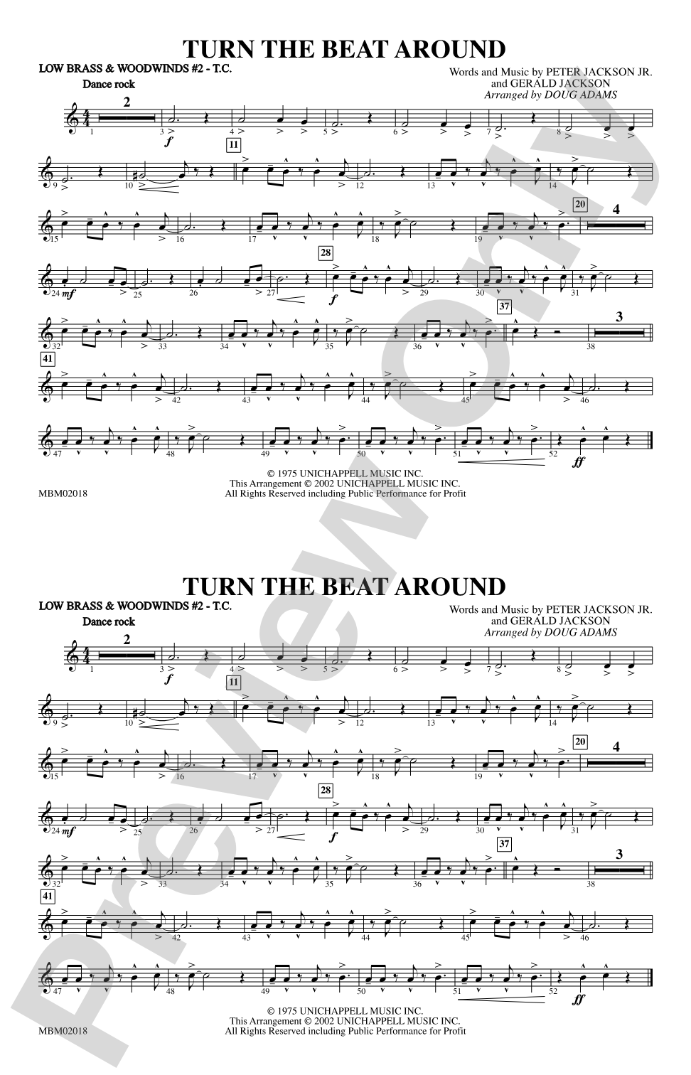 Turn the Beat Around: Low Brass & Woodwinds #2 - Treble Clef