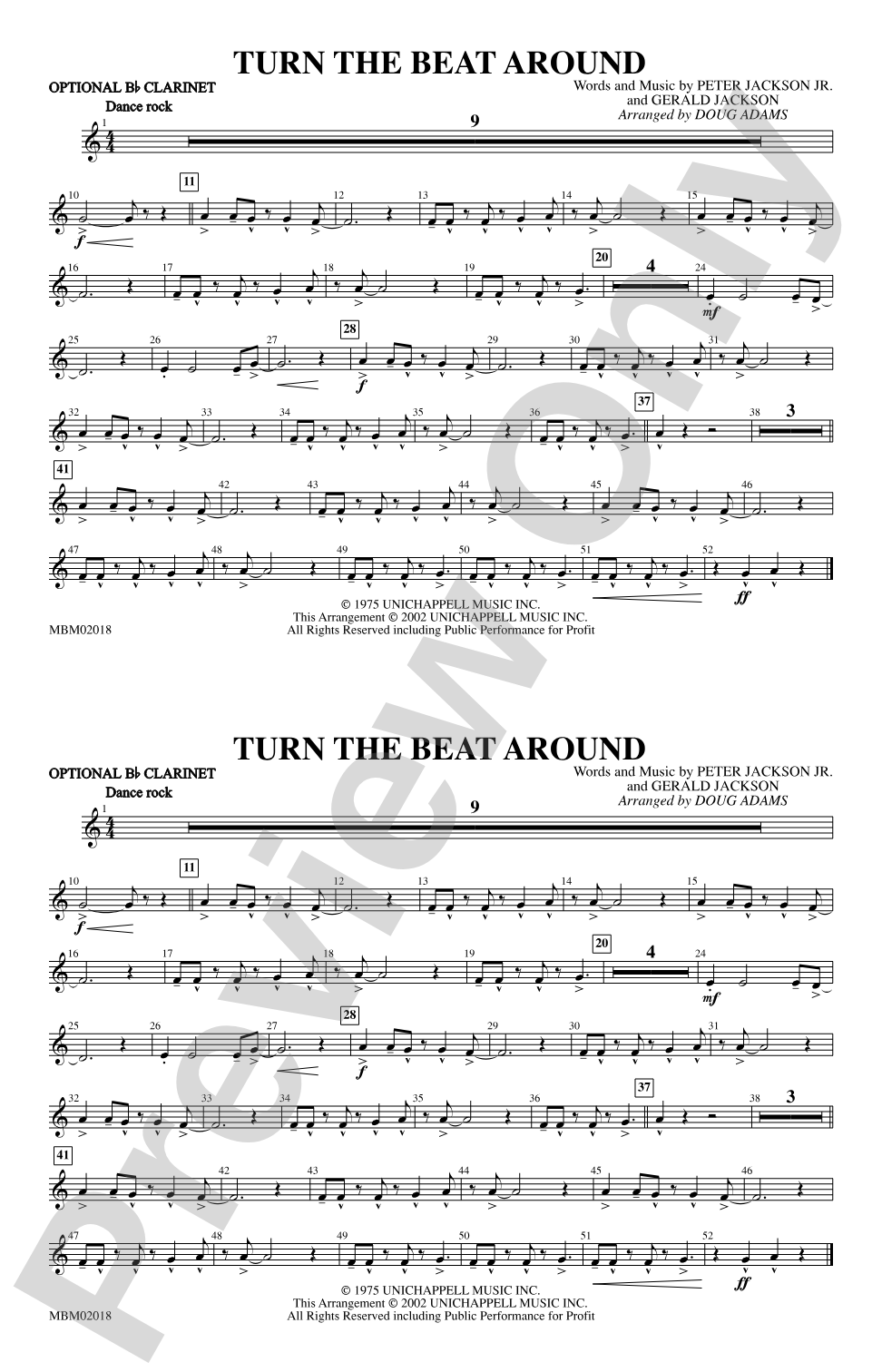 Turn the Beat Around: Optional Bb Clarinet