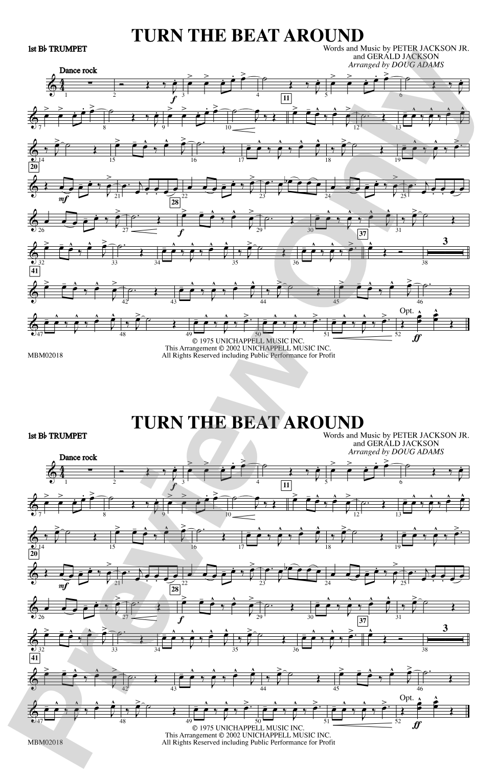 Turn the Beat Around: 1st B-flat Trumpet