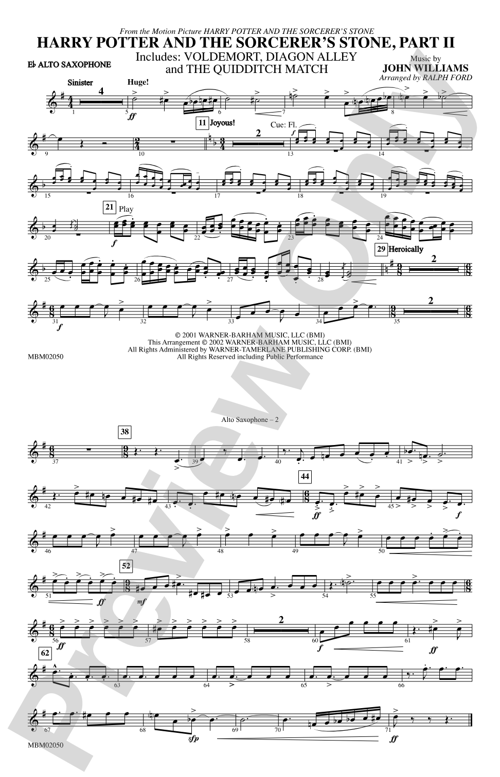 Harry Potter and the Sorcerer's Stone, Part II: E-flat Alto Saxophone