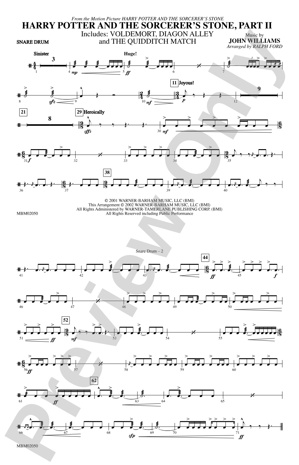 Harry Potter and the Sorcerer's Stone, Part II: Snare Drum