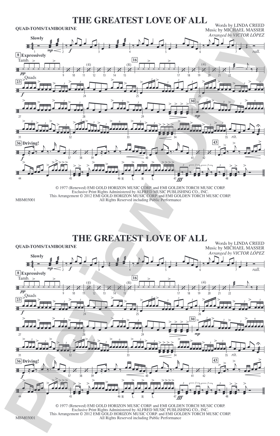 The Greatest Love of All: Quad-Toms