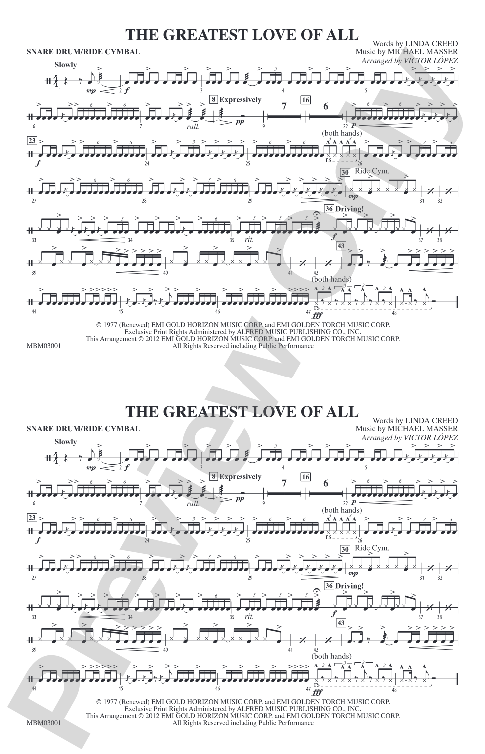 The Greatest Love of All: Snare Drum