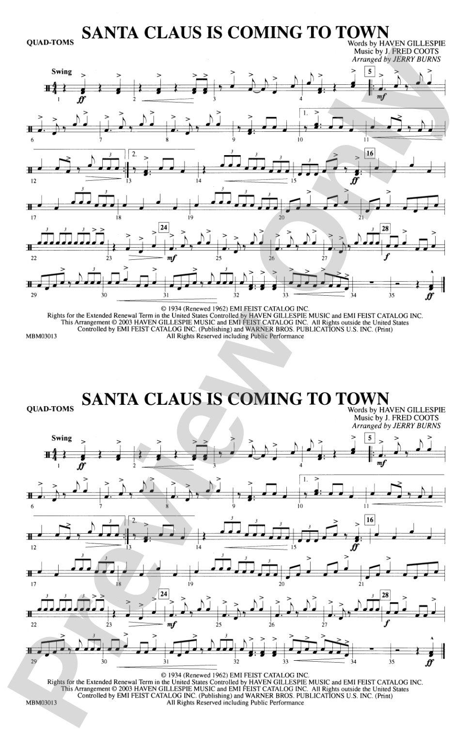 Santa Claus Is Coming to Town: Quad-Toms