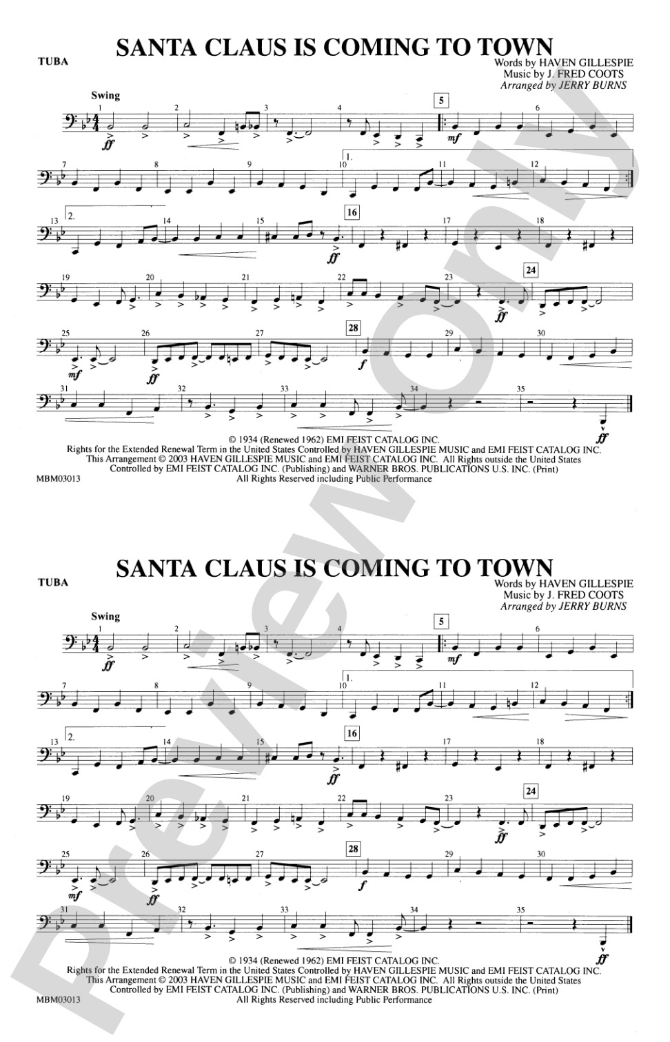 Santa Claus Is Coming to Town: Tuba