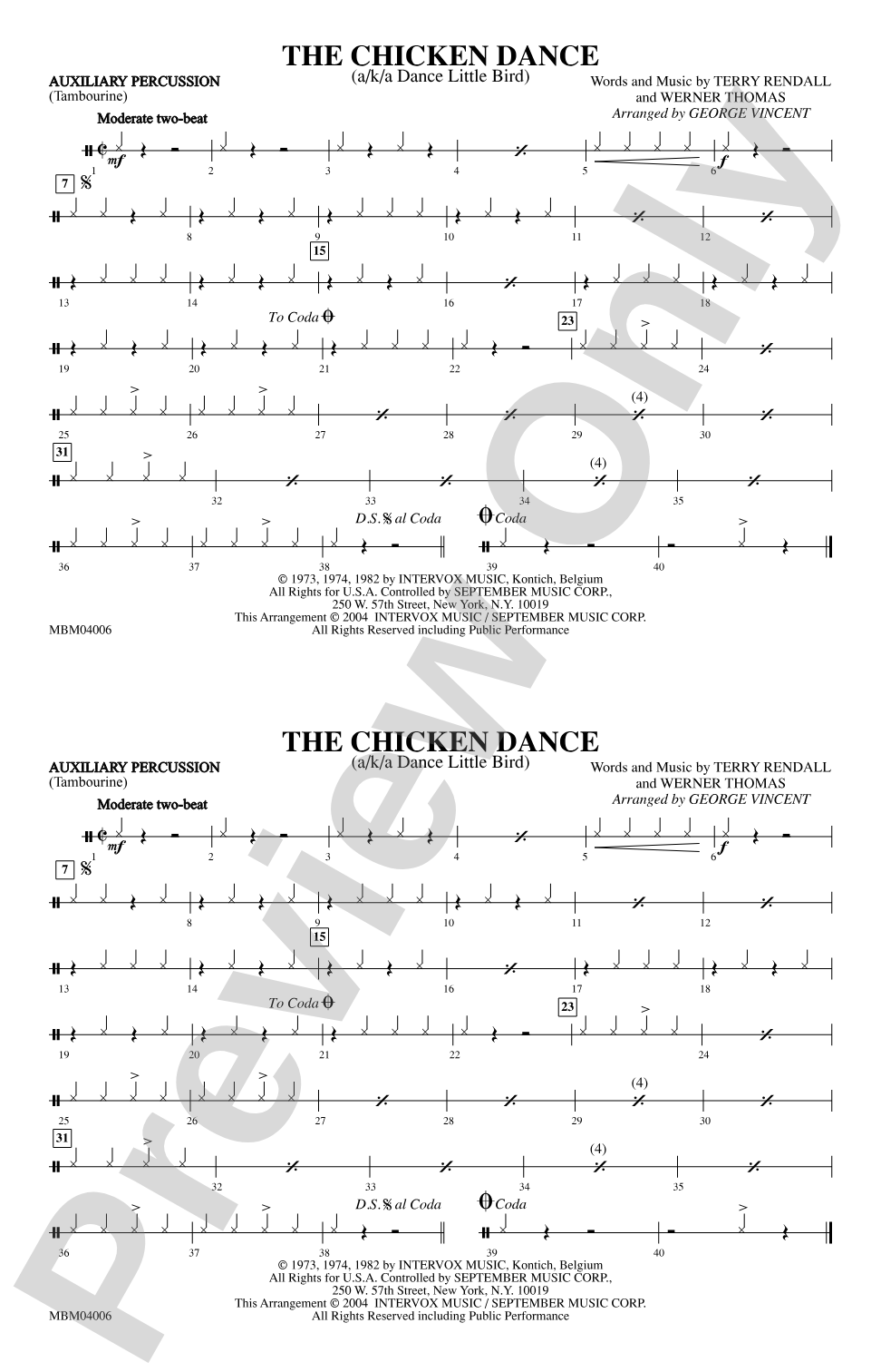 The Chicken Dance: Auxiliary Percussion