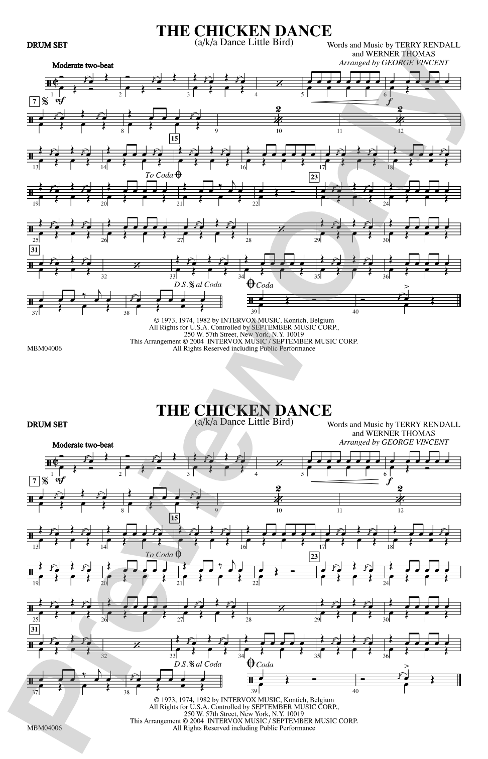 The Chicken Dance: Drumset