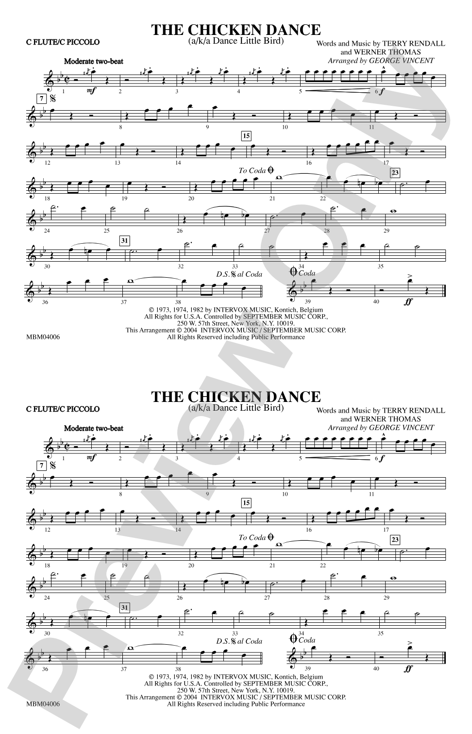 The Chicken Dance: Flute