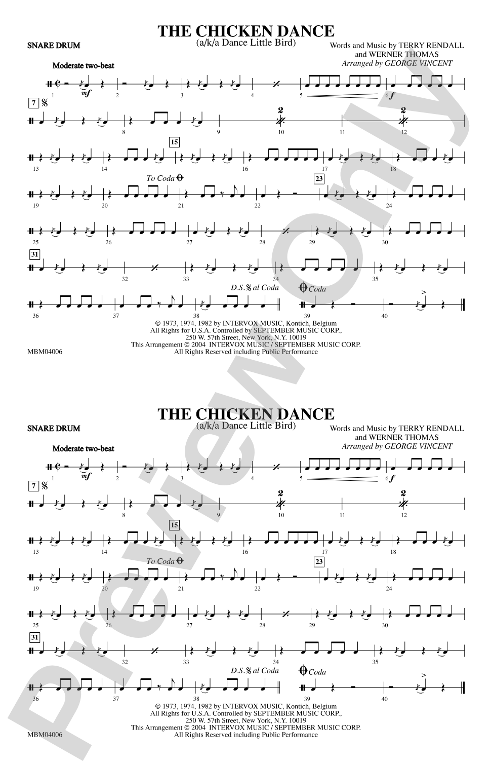 The Chicken Dance: Snare Drum