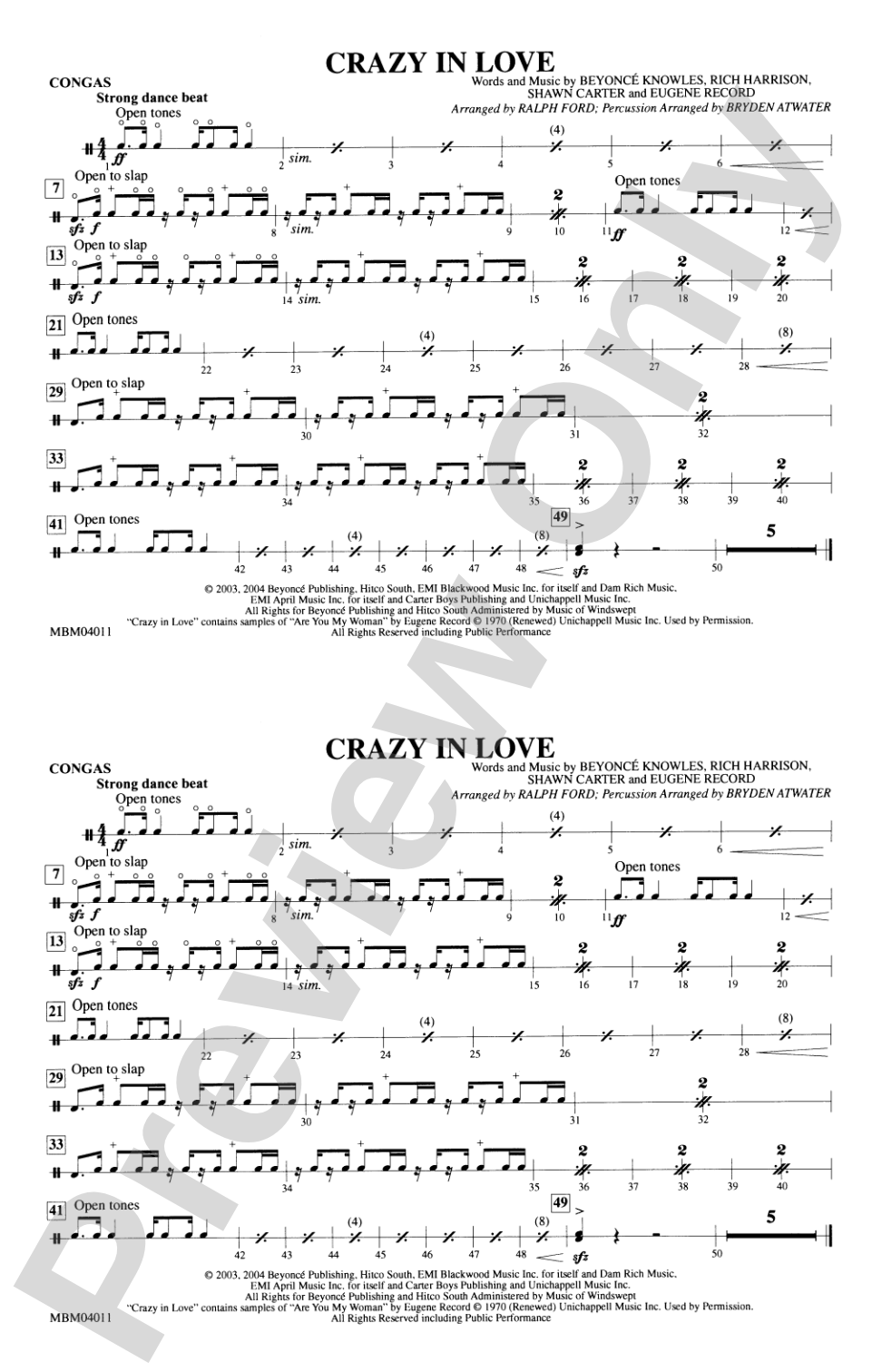 Crazy in Love: Congas