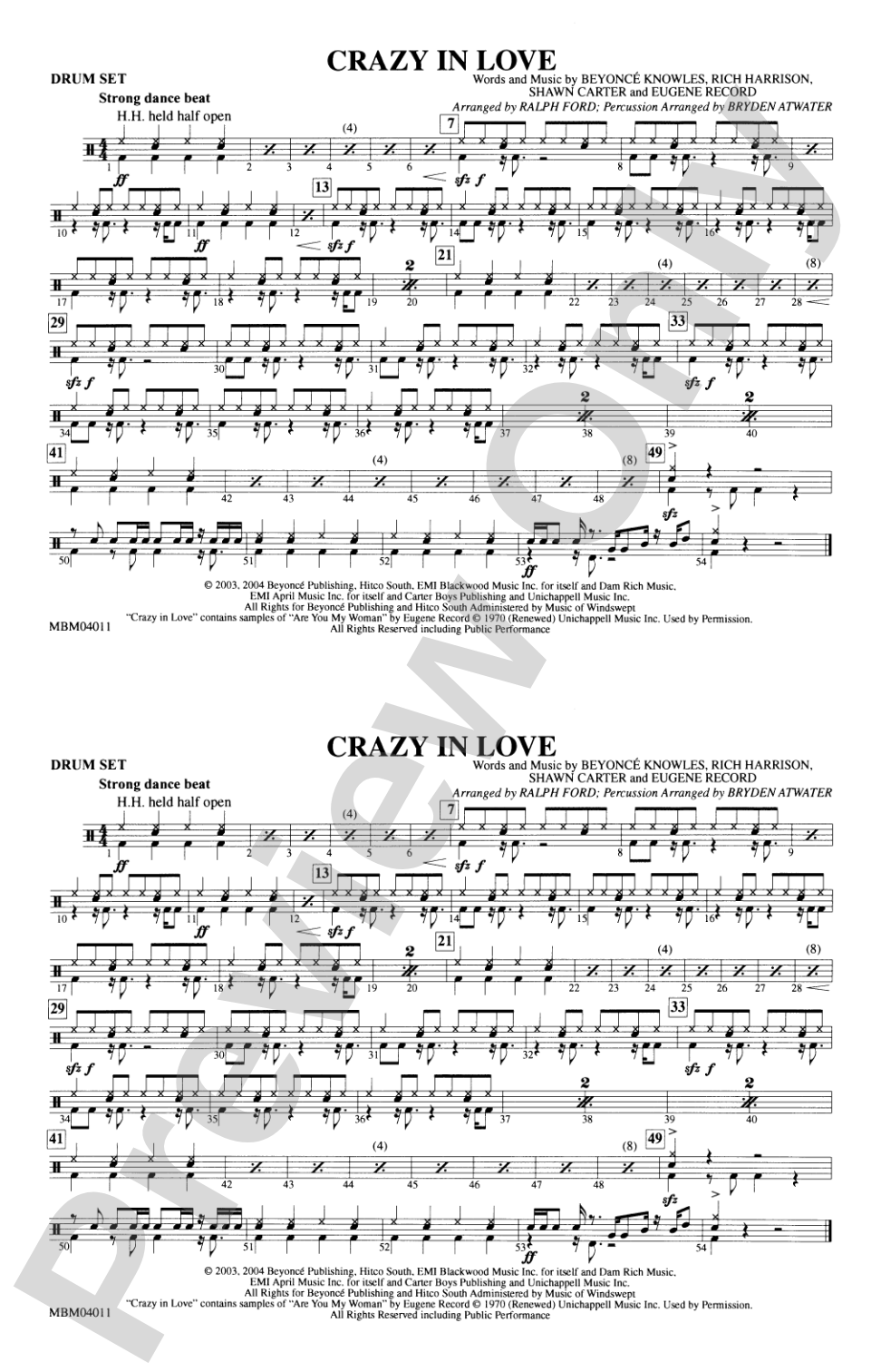 Crazy in Love: Drumset