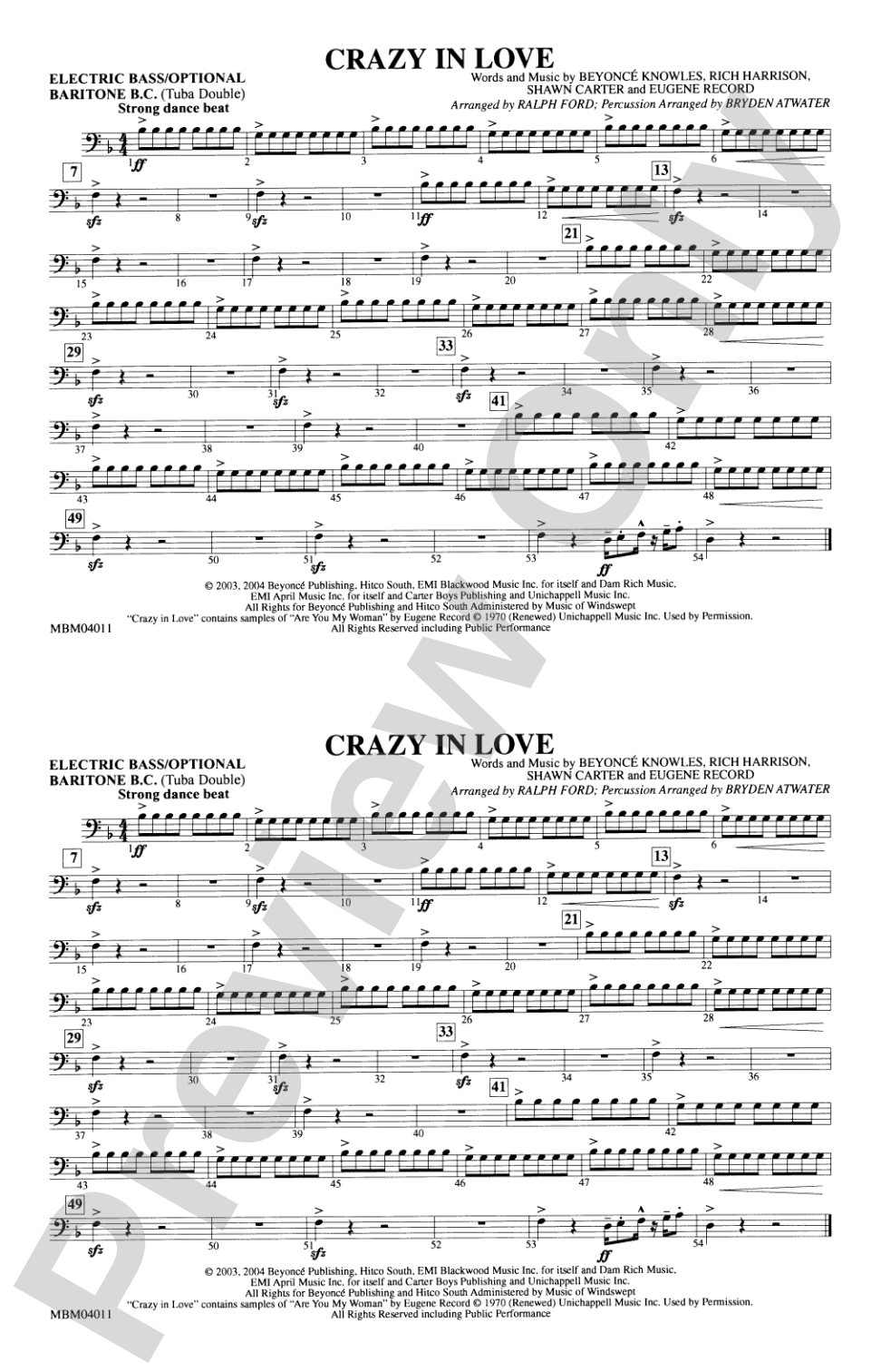 Crazy in Love: Electric Bass
