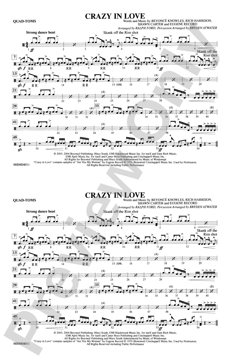 Crazy in Love: Quad-Toms