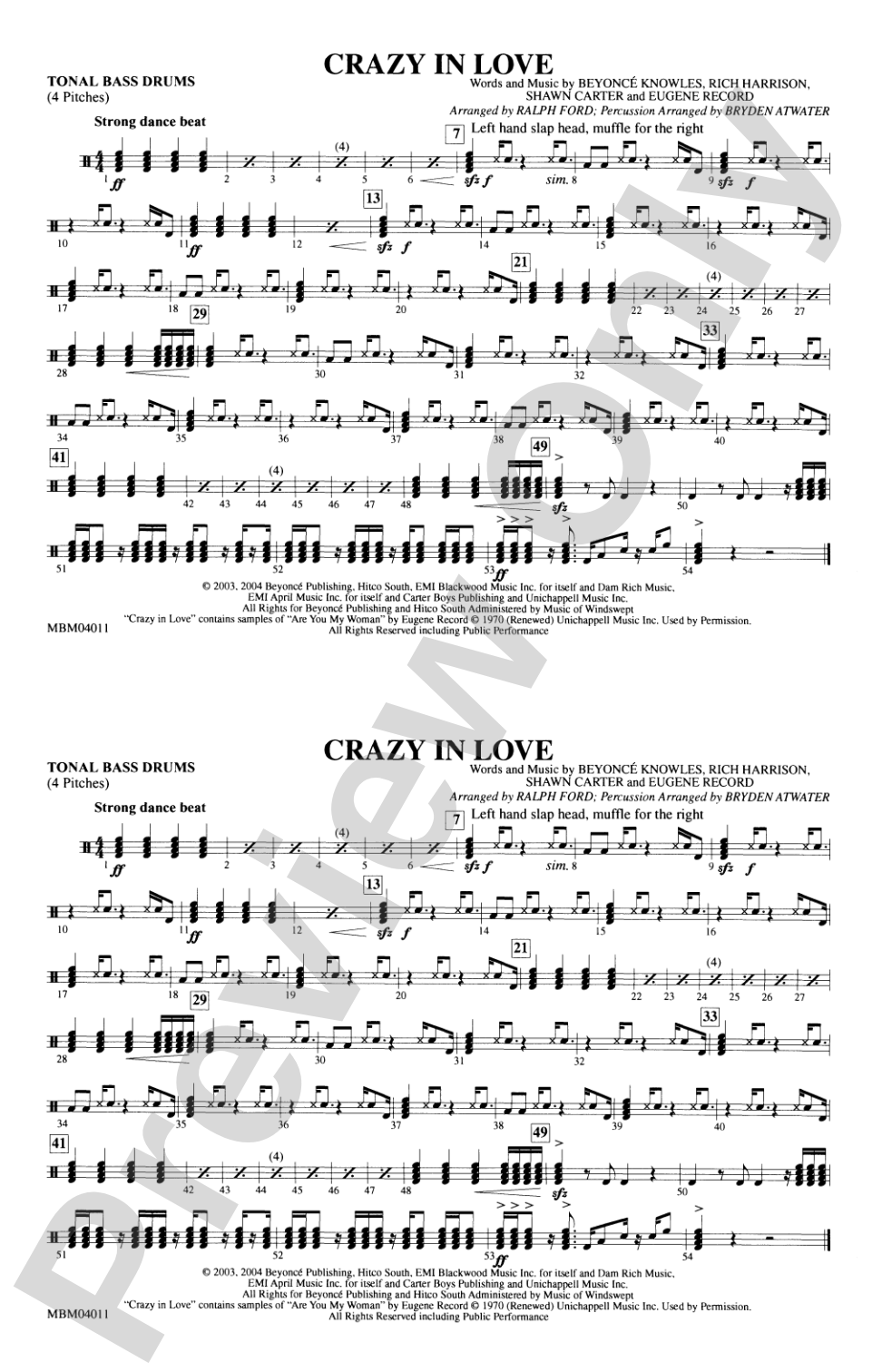 Crazy in Love: Tonal Bass Drum