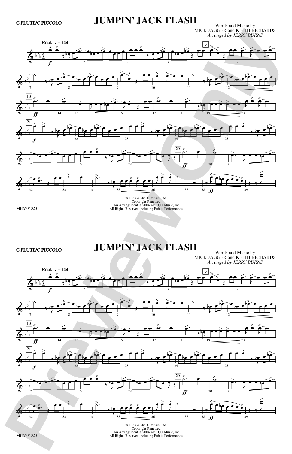 Jumpin' Jack Flash: Flute