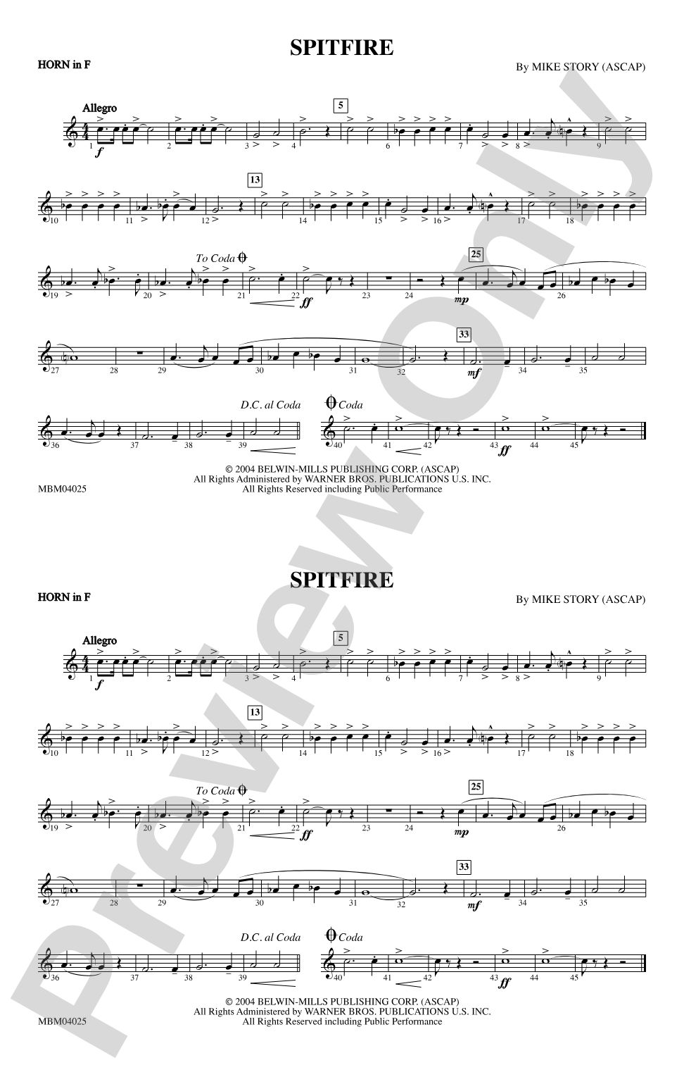 Spitfire: 1st F Horn