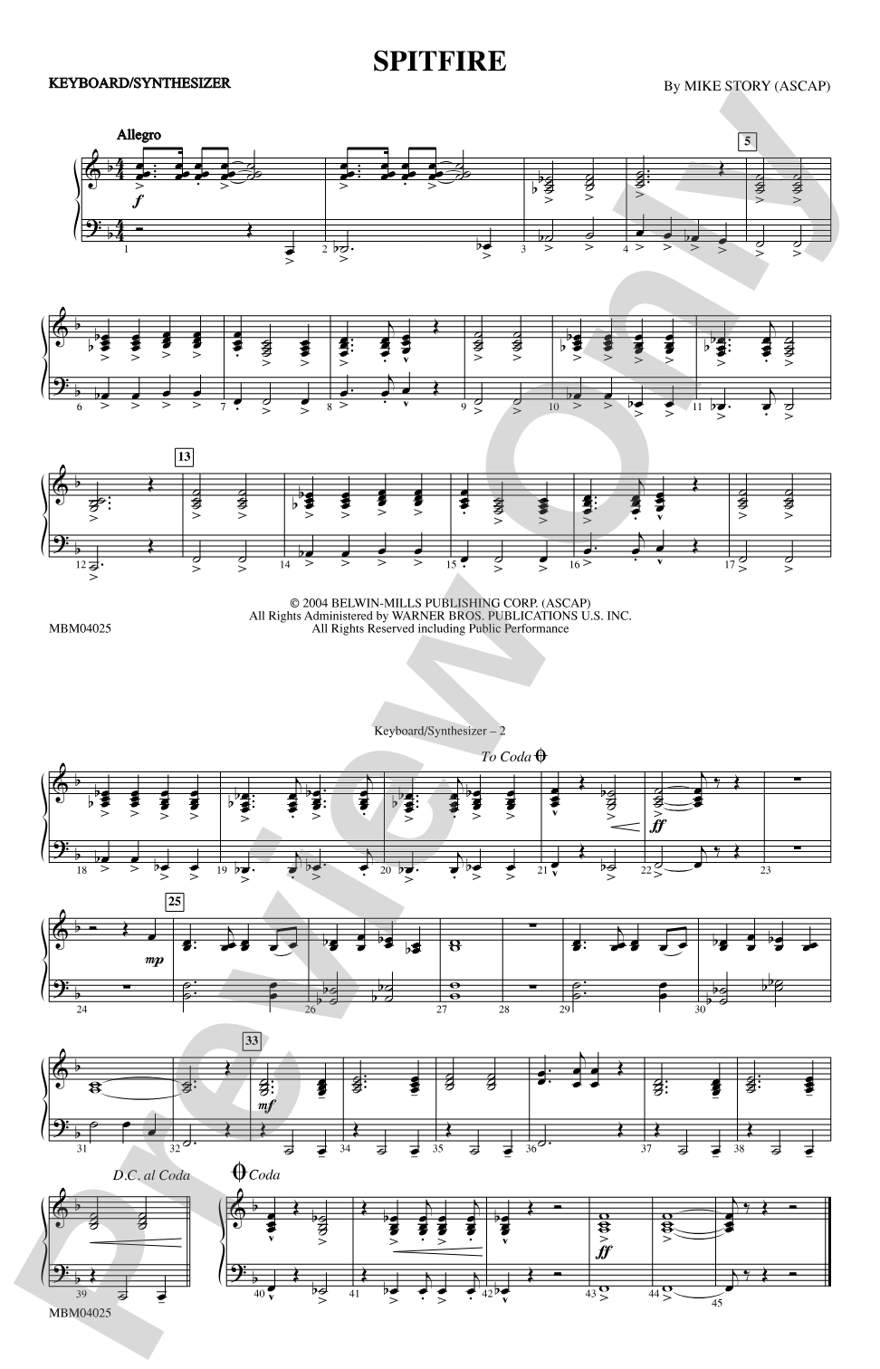 Spitfire: Keyboard/Synthesizer