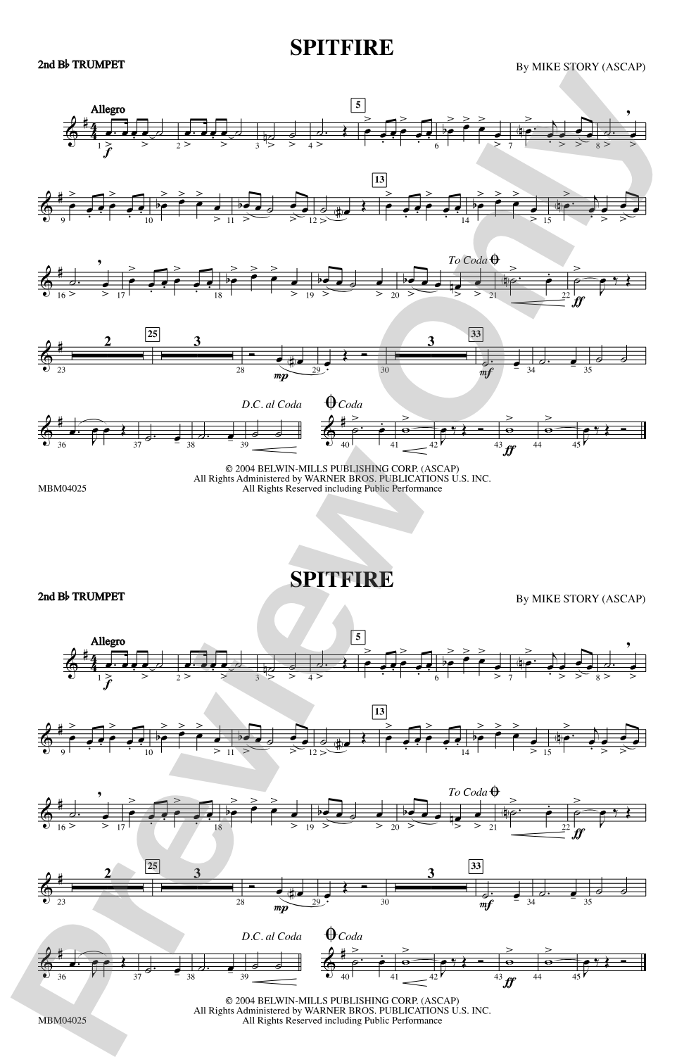 Spitfire: 2nd B-flat Trumpet