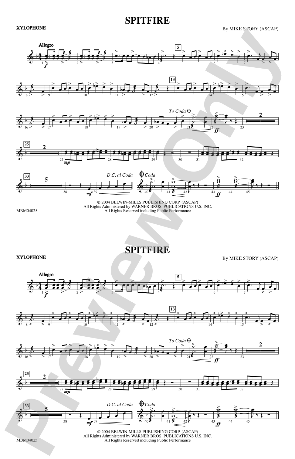Spitfire: Xylophone
