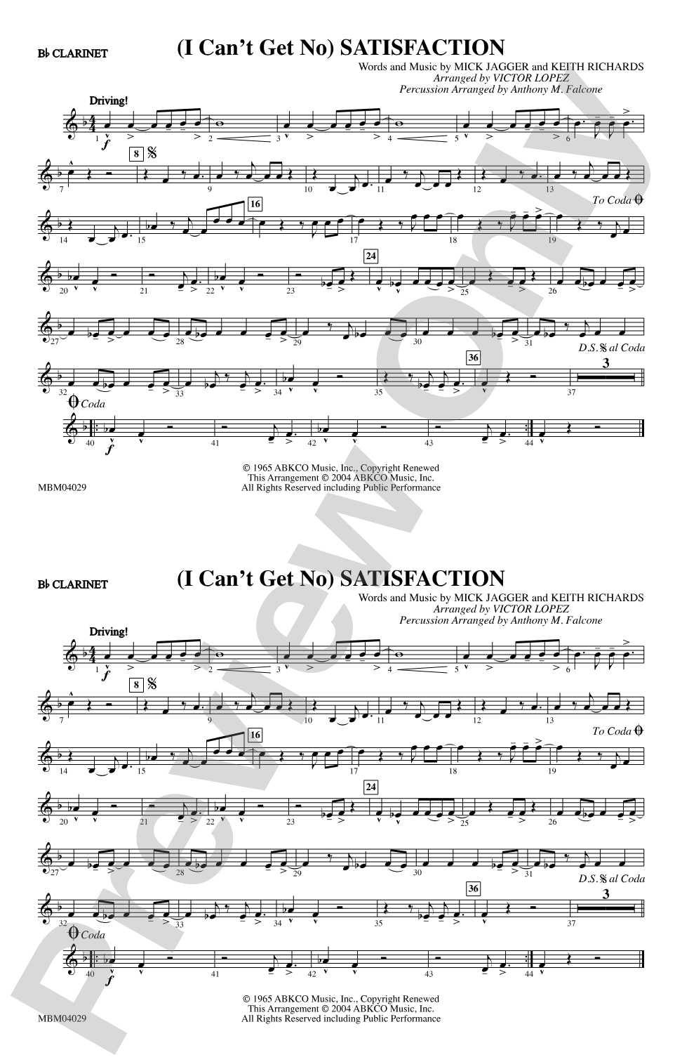 (I Can't Get No) Satisfaction: 1st B-flat Clarinet