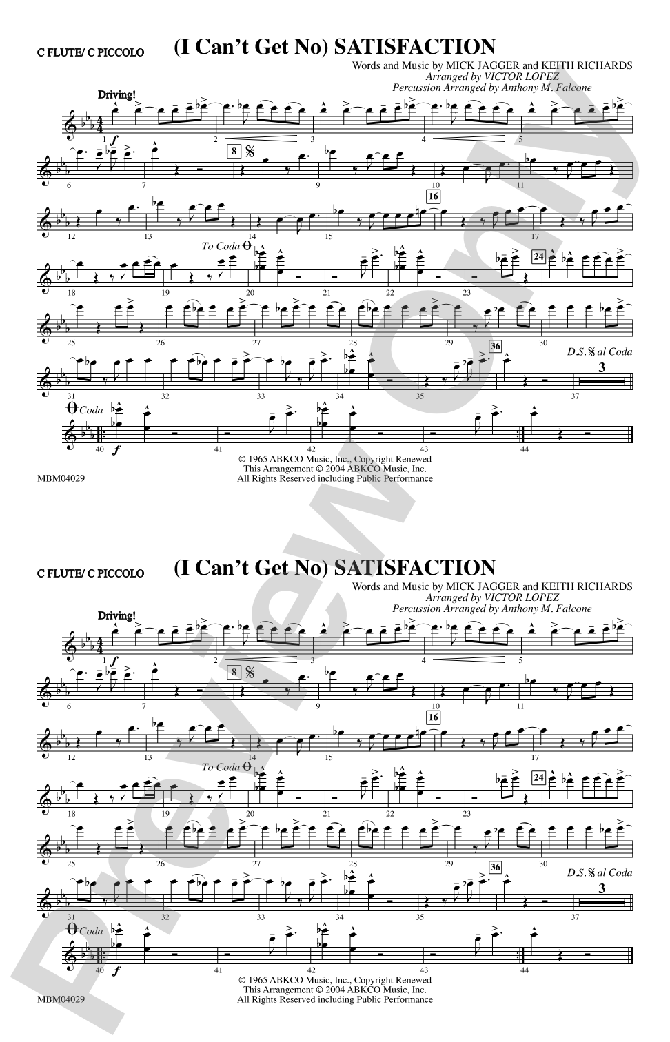 (I Can't Get No) Satisfaction: Flute