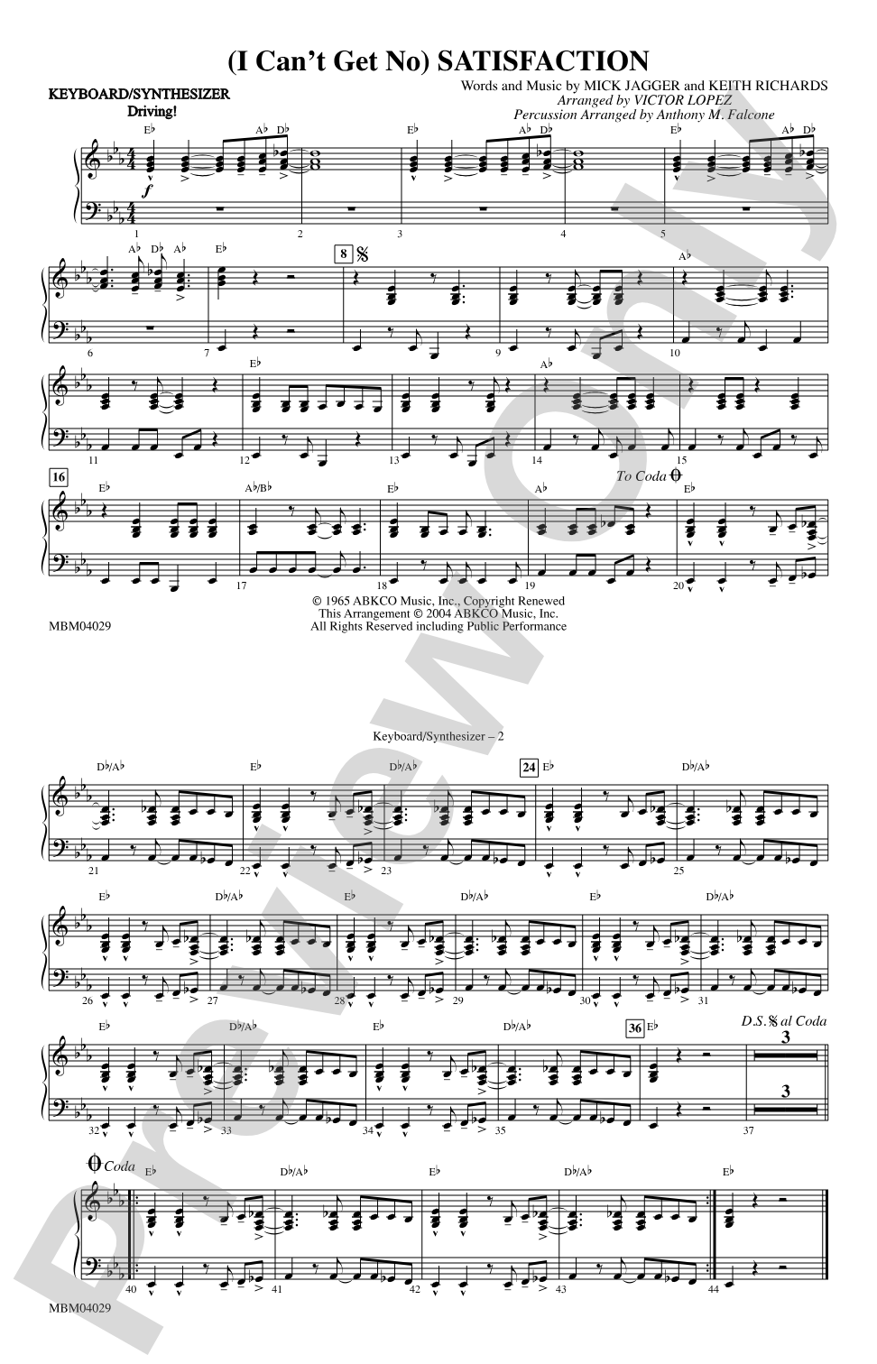 (I Can't Get No) Satisfaction: Keyboard/Synthesizer