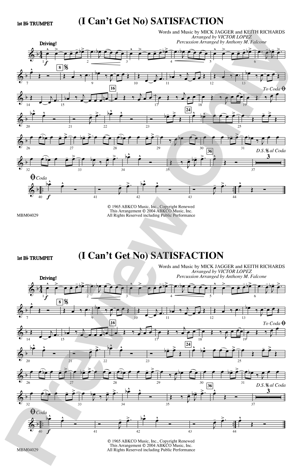 (I Can't Get No) Satisfaction: 1st B-flat Trumpet