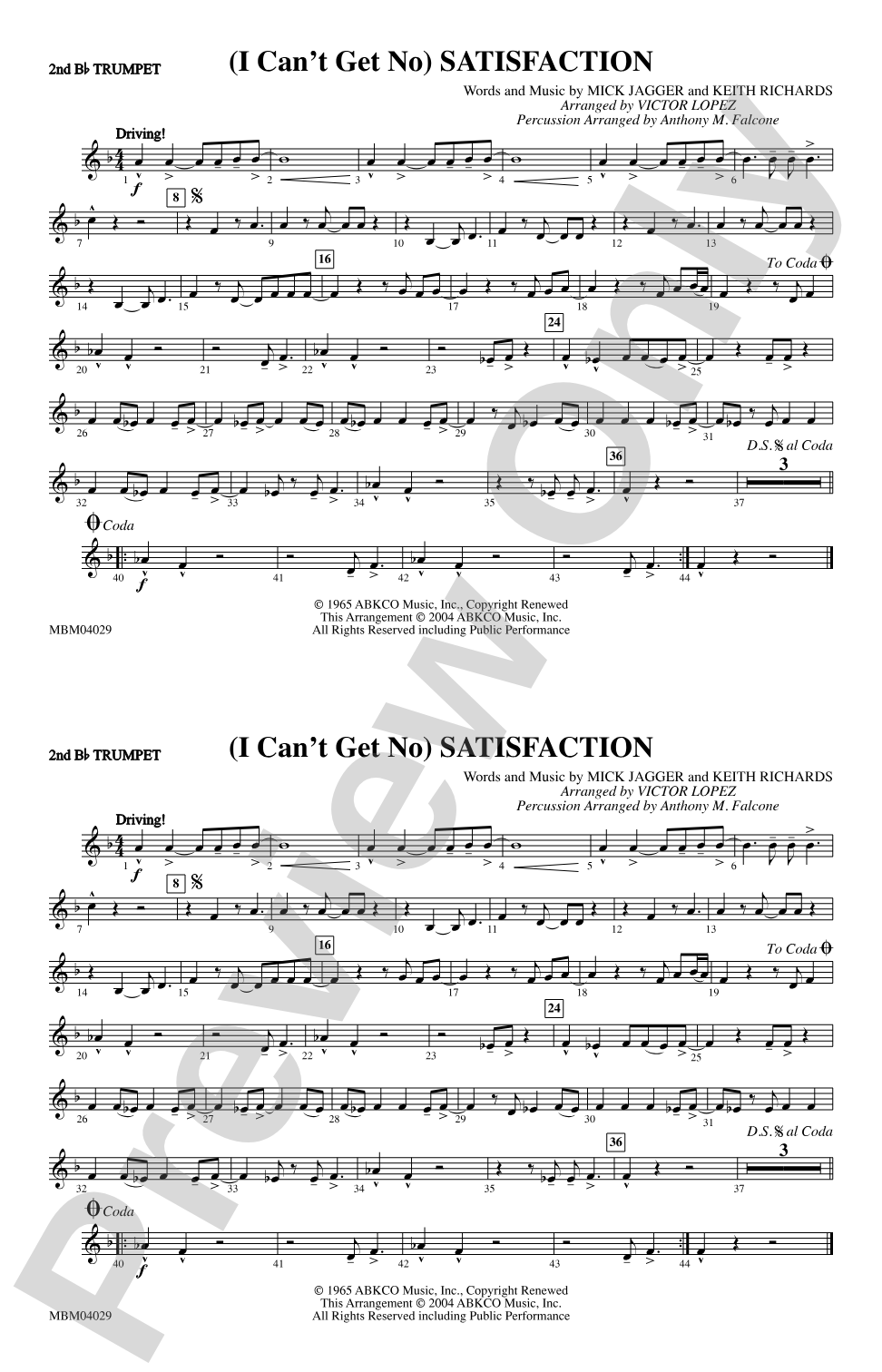 (I Can't Get No) Satisfaction: 2nd B-flat Trumpet
